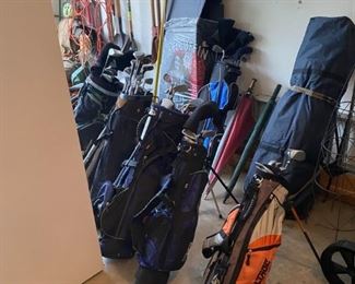 golf club and bags