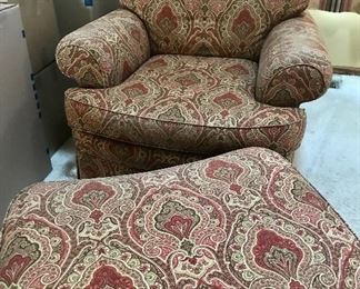 Sherrill Upholstered Arm Chair w/ Footrest/ Ottoman $225