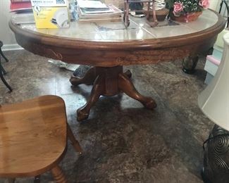 Pedestal Tile Top Table (1 leaf included) / 6 Chairs $ 358.00