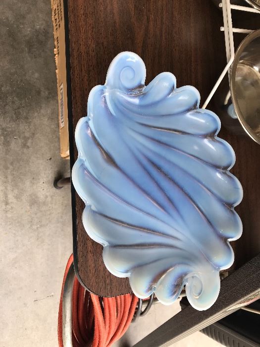 beautiful blue opalescent  platter