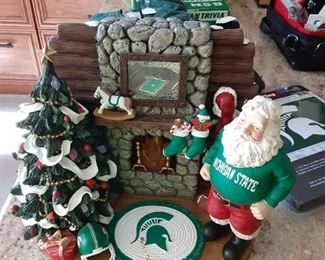 Michigan State University Christmas statues Santa Claus