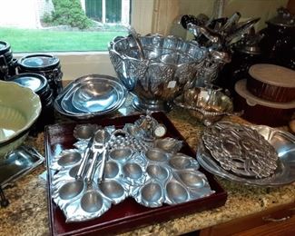 Find pewter serving pieces