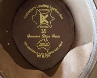Leather Australian men's hat