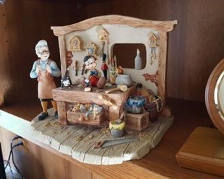 Pinocchio Geppetto shop resin cast figurine