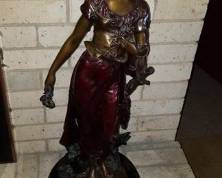 A. Moreau Bronze Woman Sculpture