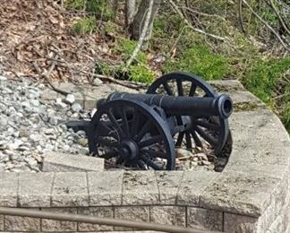 1 of 2 Large Cast Iron Cannons