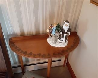 Half Moon Cherry stenciled side table