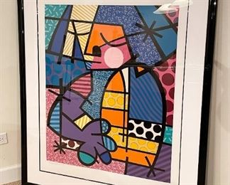 Framed Limited Edition Lithograph, Signed Romero Britto (approx. 44" L x 55.5" H including frame)