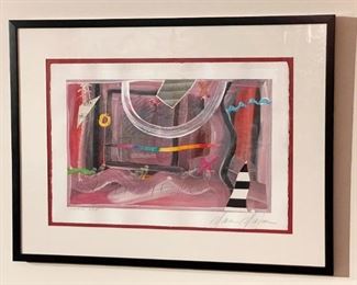 Framed Abstract Artwork / Painting, Signed by Artist (approx. 30" L x 23" H including frame) 