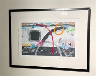 Framed Abstract Artwork / Painting, Signed by Artist (approx. 29" L x 27" H including frame) 