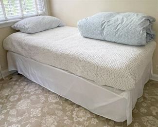Twin Bed (Frame, Mattress & Box Spring), Bed Linens