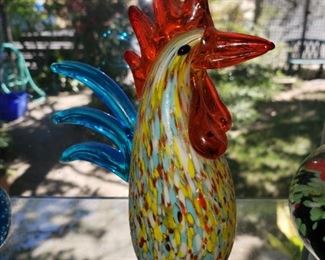 Rooster Art Glass and others