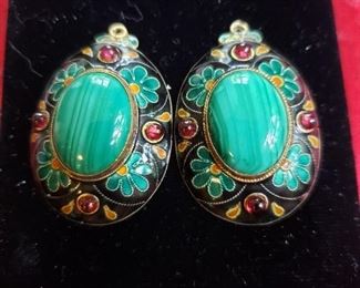 Sterling Silver/Enamel Earrings.