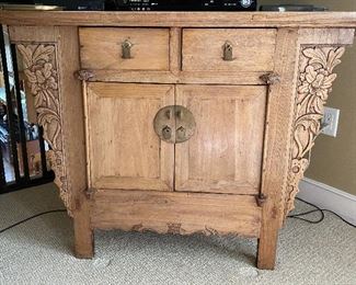 ITEM 9: antique Chinese wood chest. 40.75” wide x 20.75” x 33” tall $475
