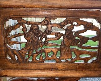 ITEM 13: Antique carved robe rack. 5'9"(L) X 18" (W) X 5'5" (H) $750