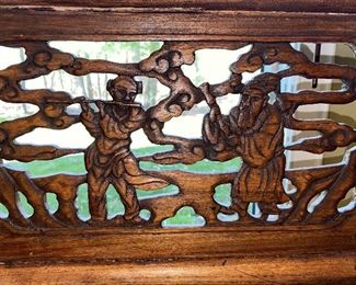 ITEM 13: Antique carved robe rack. 5'9"(L) X 18" (W) X 5'5" (H) $750