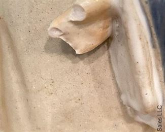 ITEM 17: Two ceramic Chinese figures. Female has damage to hands as shown. $75