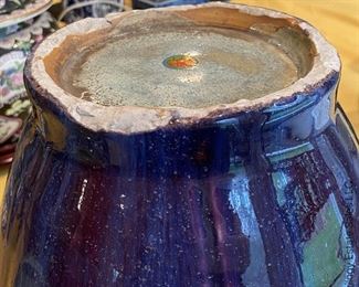 ITEM 22: Large Chinese purple and blue flambé glaze ceramic lobed vase. 13” tall, 9” wide $1,100