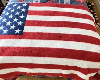 ITEM 50: Two fleece flag throws 58 1/2 " X 35” $25
