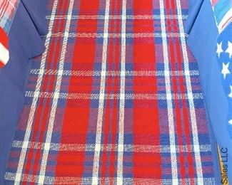 ITEM 49: Pottery Barn Kids Plaid rug(red white&blue)100% cotton 3’X5' $95