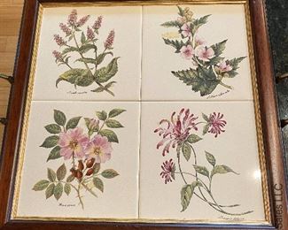 ITEM 69: botanical tile tray, approx 14” x 14” $22