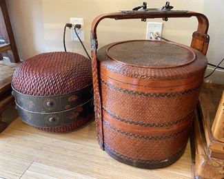 ITEM 71: Two large Chinese baskets. Largest is 26” tall, 20” round. $175