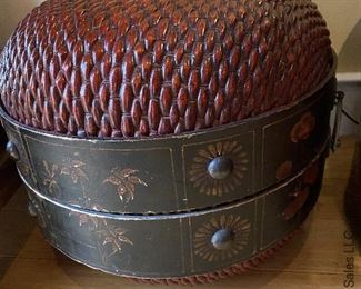 ITEM 71: Two large Chinese baskets. Largest is 26” tall, 20” round. $175