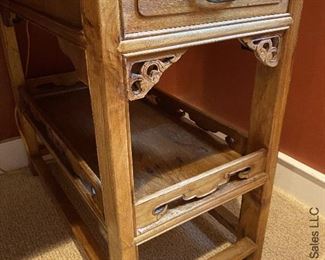 ITEM 78: Antique Chinese marble inset panel two-sided desk 55" (L) X 28" (W) X34" (H) $1,400