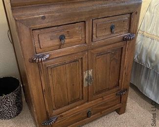 ITEM 79: PAIR Antique Chinese cabinets - used at nightstands. 25"(L) X 19 3/4" (W) X 33” $495