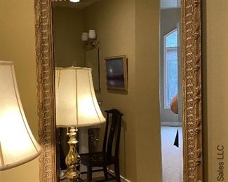 ITEM 81: Beveled edge framed mirror 42" (L) X 29" (W) $95