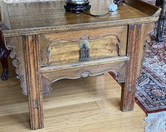 ITEM 87: Antique Chinese table, small, used as side table $125