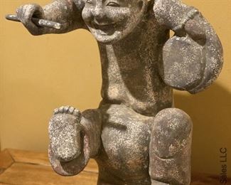 ITEM 91: Cast stone Chinese figure 23” tall $85