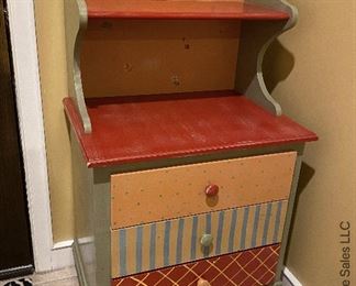 ITEM 93: Vintage Tracy Porter Stonehouse Farm child’s cabinet. 26" (L)X18 1/2 " (W) X49" (H) $295