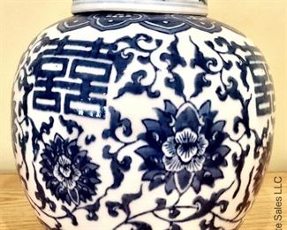 ITEM 121: 20th century blue and white ginger jar $40