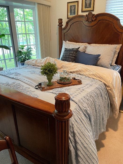 Gorgeous (purchased from Wheelers Furniture in Spfd), solid wood queen size bed.  Excellent condition!