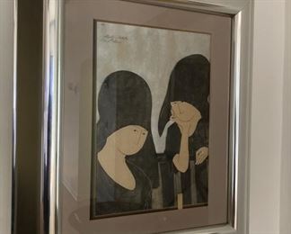 Two Ladies by Stephen White, "Stephen's Ladies" Framed and Matted Work, Signed