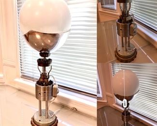Custom Made Table Lamp from Machine/Gathered Parts, One-Of-A-Kind