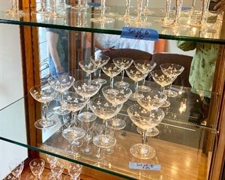 Cut glass Stemware & water glasses 