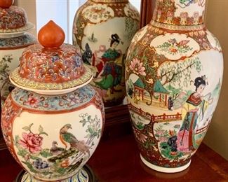 Vintage Hong Kong Decorative Vase or Covered Jar $15ea