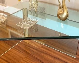 Thick Triangle Glass Coffee Table 
 38 x 43 x 15.5h $125