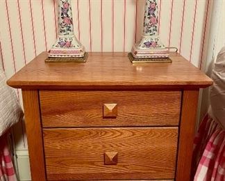 Item 1006: Vermont Tubbs 3-drawer night stand - please note condition issues on top surface: $225