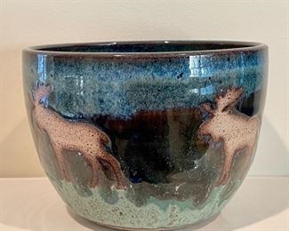 Item 35:  McKee Pottery Bowl with Moose Motif - 5.25" x 3.75":  $24
