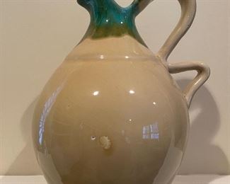 Item 48:  Double Handle Pottery Pitcher - 10.5": $28