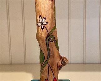 Item 56:  Painted Wood Candlestick - 11.25":  $22