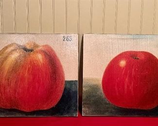 Item 74:  (2) Apple Prints on Stretchers - 20" x 16":  $65 for pair