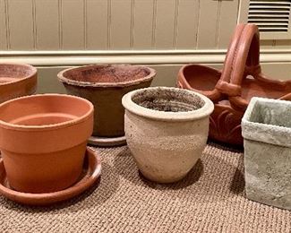Item 96:  Lot of Assorted Terracotta Planters with one Square Planter:  $24