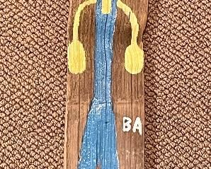 Item 81:  Signed BA (Butch Anthony) Folk Artist - 3.75" x 21.25":   $115