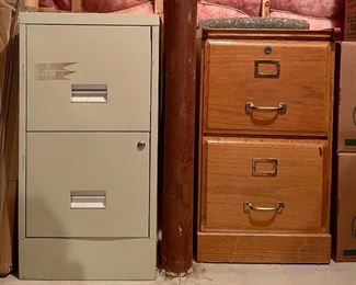 Item 164:  (2) Filing Cabinets (one metal, one wood):  