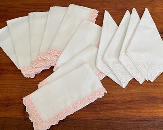 Item 256:  Lot of Napkins including (8) Pink Scalloped:  $26