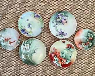 Item 240:  Lot of (6) Hand Painted Floral Dishes:  $95
